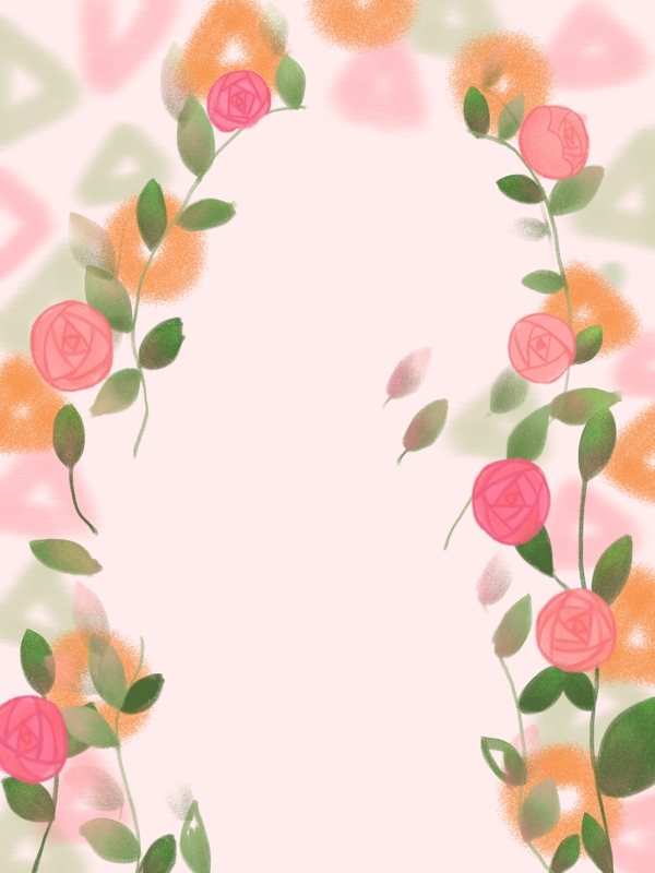彩绘玫瑰花背景设计