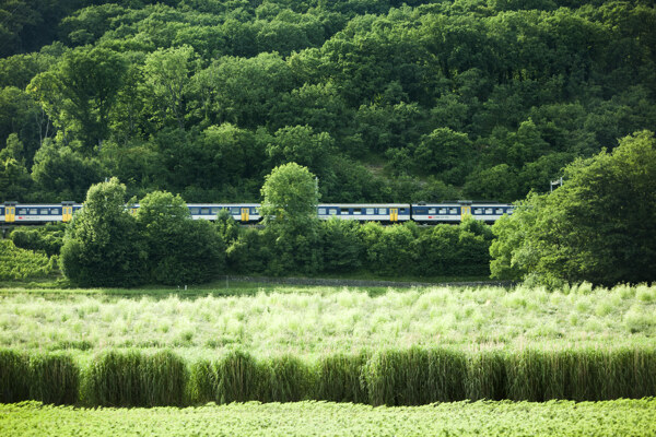 田园火车风景图片