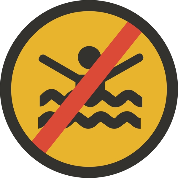 溺水遇难注意危险图标