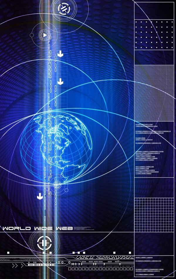 动感线条地球商务科技背景图片