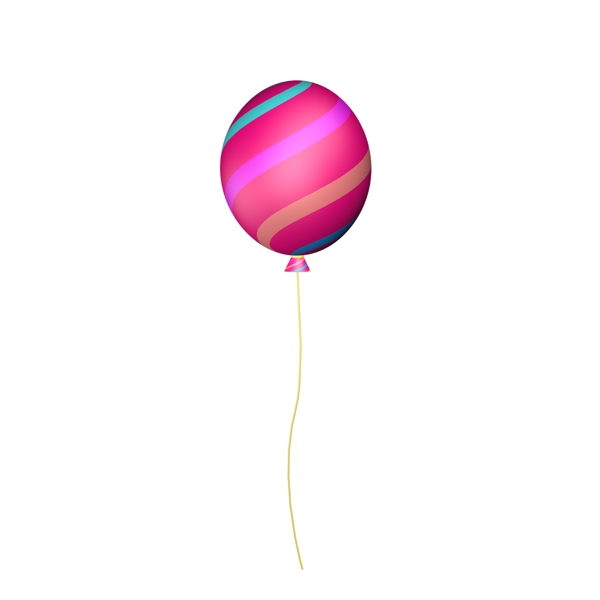 C4D气球七夕元素3D气球渐变粉色原创商用元素