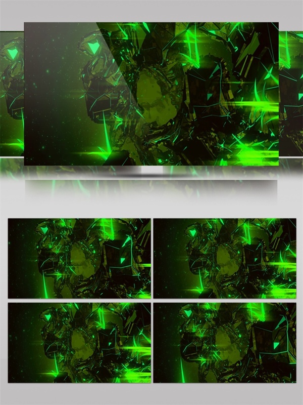 深绿色动感波纹视频素材