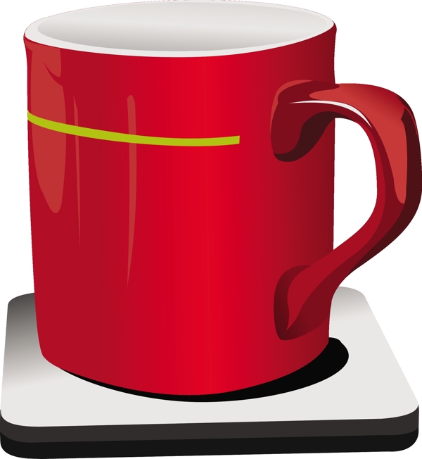 红色咖啡杯矢量图