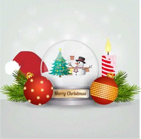 圣诞雪球和装饰球