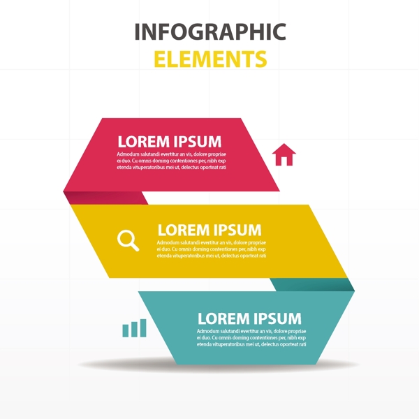 一个3色的丝带infograph