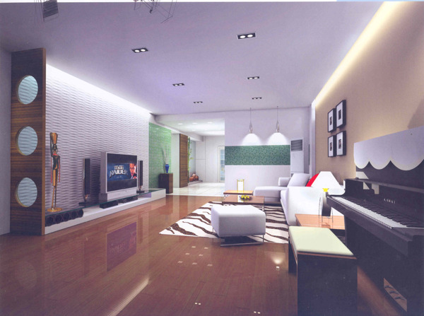高档住宅客厅3D模型