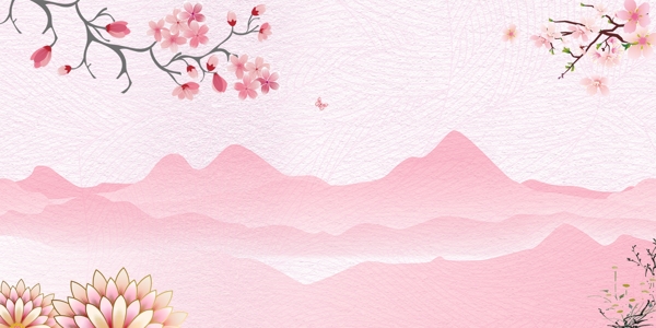 粉色唯美艺术桃花背景
