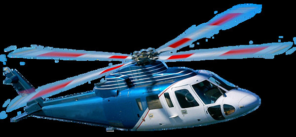 漂亮蓝色军用直升机免抠png透明图层素材