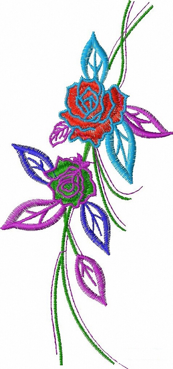 绣花植物花卉牡丹家纺免费素材