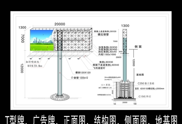 广告牌结构图图片