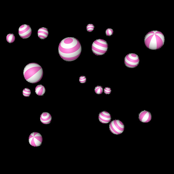 3D气球活动气球素材C4D漂浮粉色气球