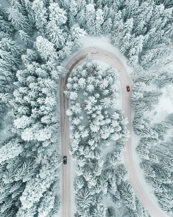 俯视雪景