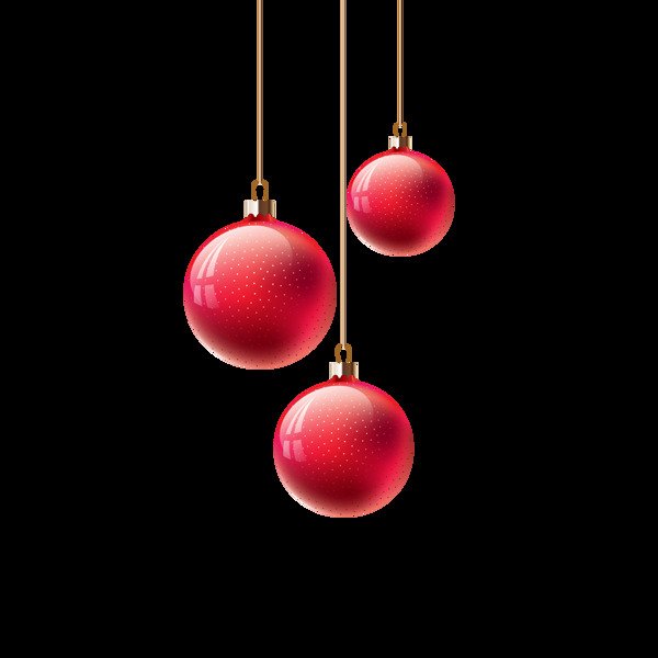 圣诞节红色圆球装饰素材
