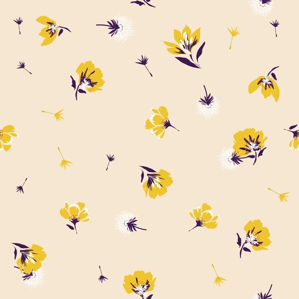 黄色小花朵平铺图