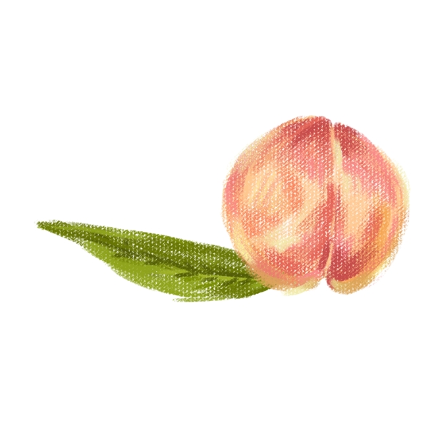 一颗熟了的桃子免抠图