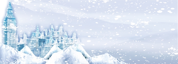 雪景浪漫蓝anner背景