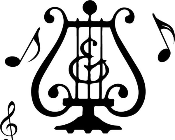 里拉琴音符乐器曲线图片