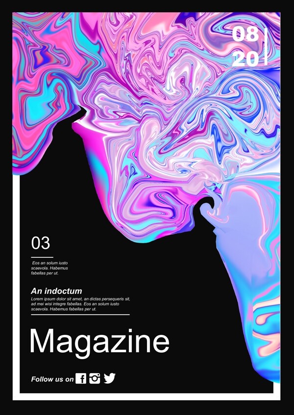 抽象液体梯度海报杂志艺术设计