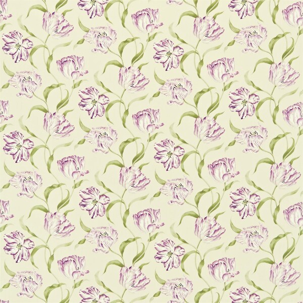 紫色花朵布艺壁纸图片