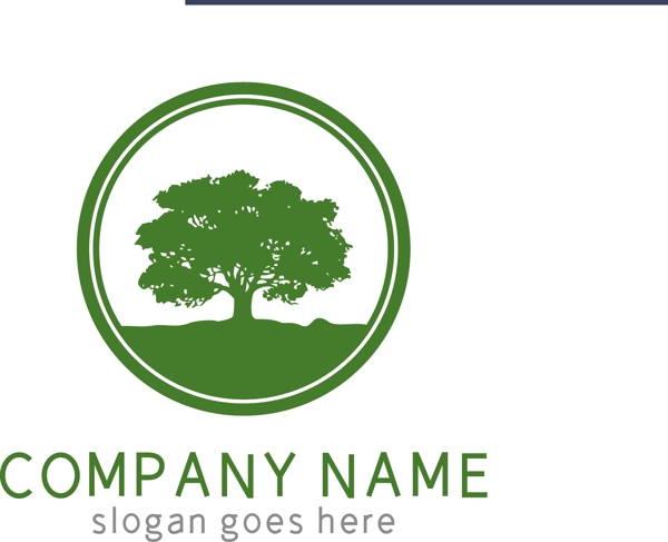 绿色圆形树木餐饮logo