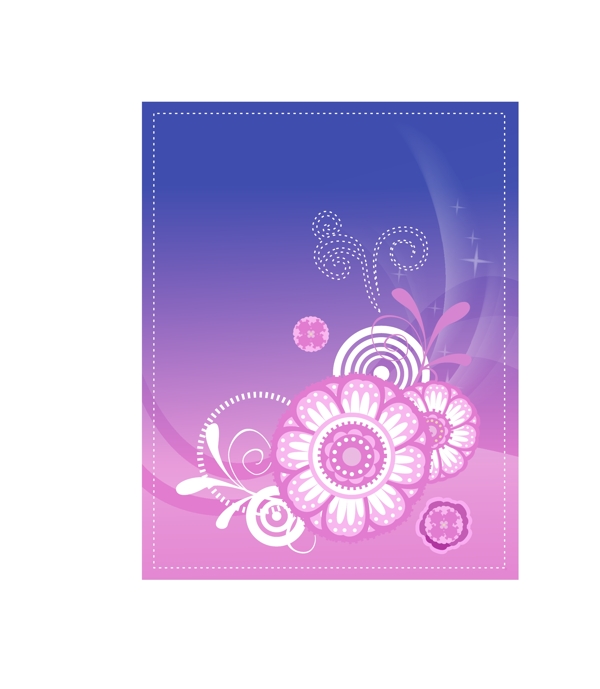 唯美蓝紫花盘矢量素材装饰图案