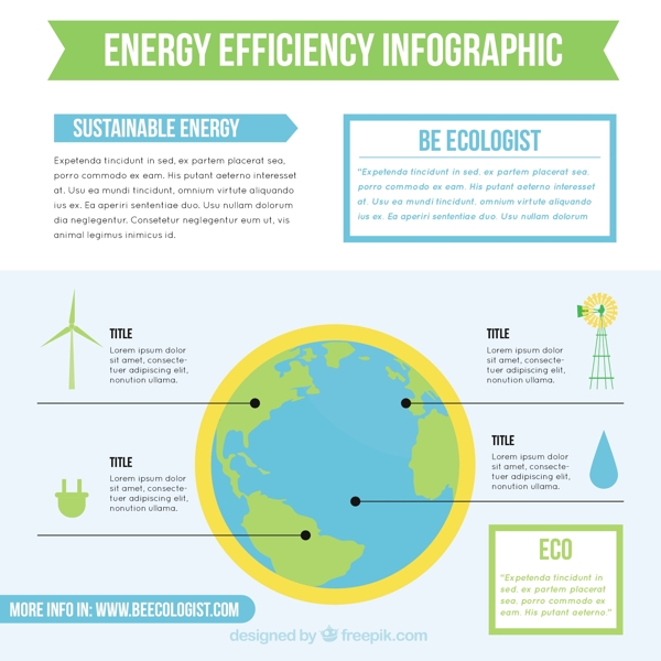 在平面设计的能源效率infography