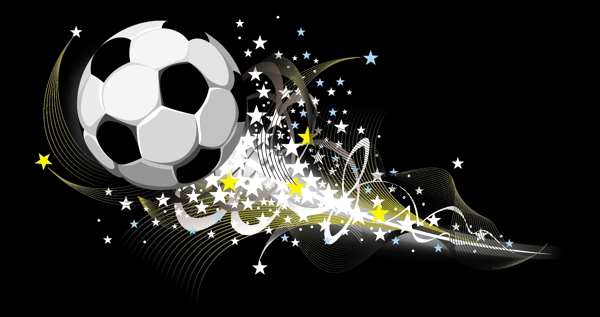 足球与星星背景