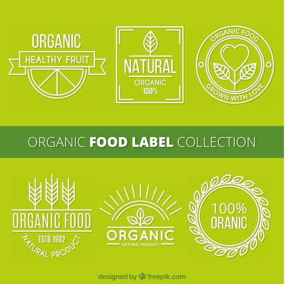 绿色有机食品标签集合