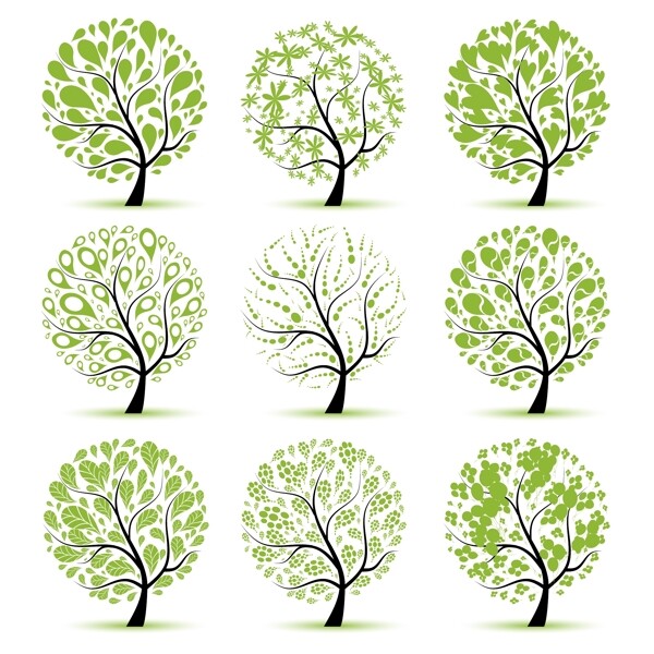 绿树矢量源文件素材图片