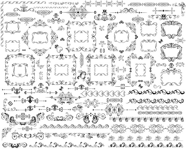 N多用花边矢量素材