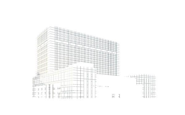 某办公楼效果图psd图片