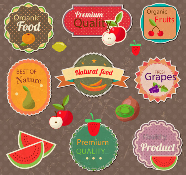 水果标签设计矢量素材
