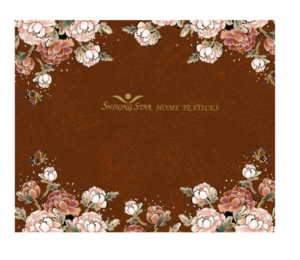 欧式花纹家纺包装设计平面图图片