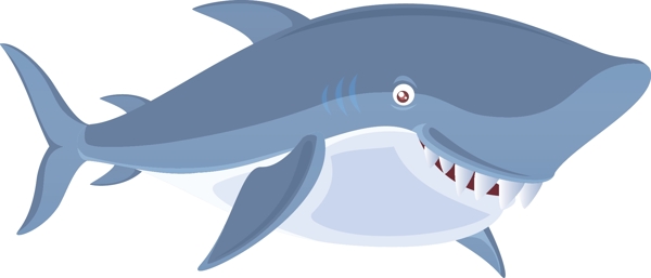 卡通海洋动物鲨鱼