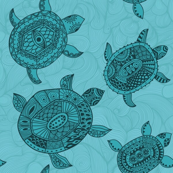 海龟的无缝模式无缝模式可用于墙纸