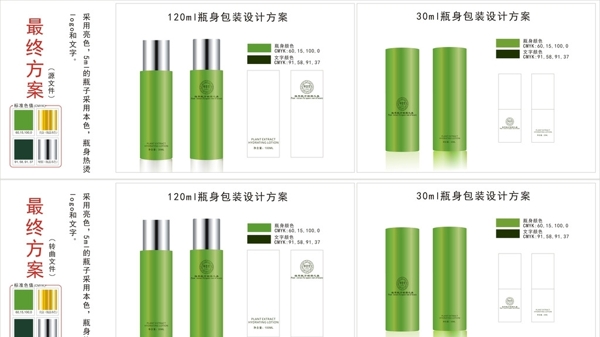 绿色化妆瓶设计方案图片
