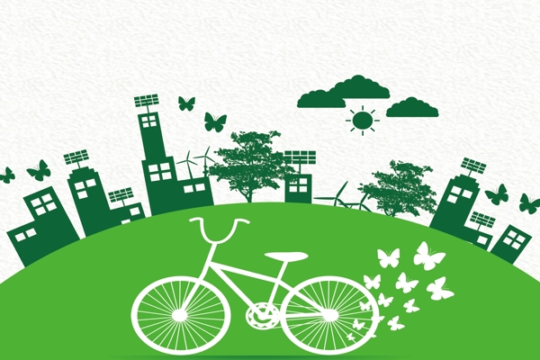 国际环境日节能低碳绿色出行背景