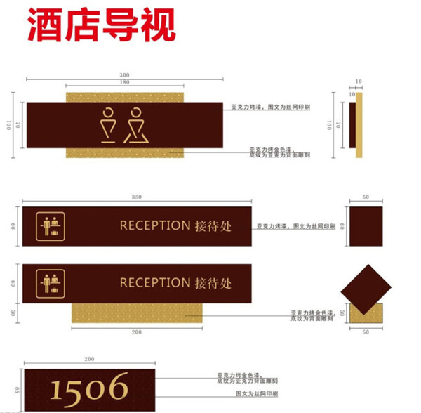 酒店导视牌标志细节设计