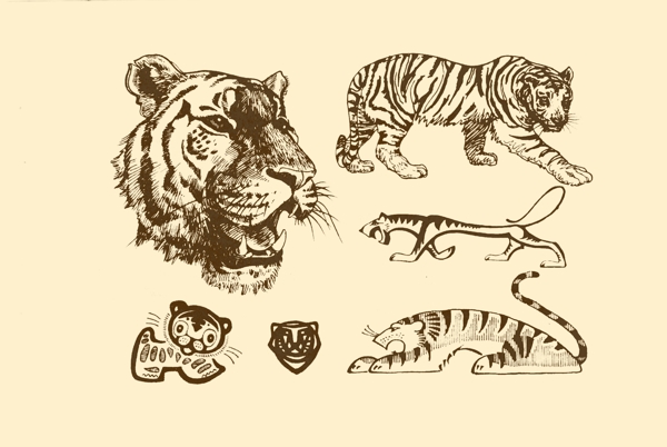 动物图案虎图片