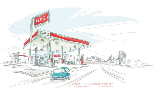 城市风景II卡通城市漫画手绘HanMaker韩国设计素材库