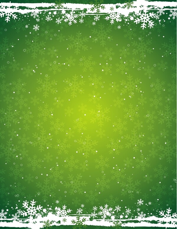 圣诞节主题绿色雪花背景矢量素材