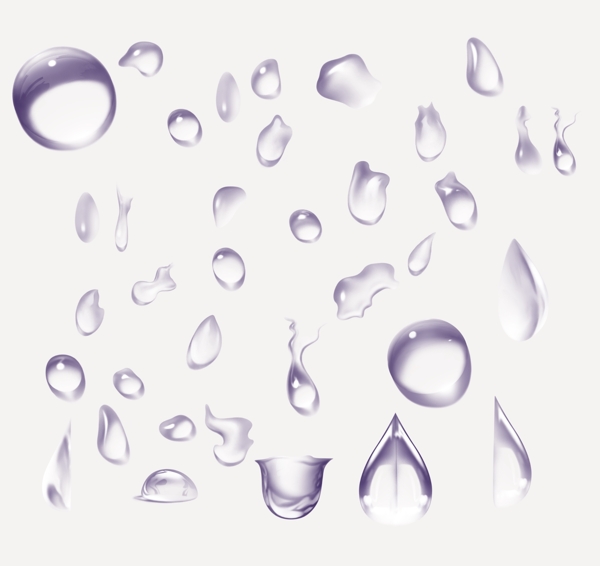 水滴掉落水晶立体感水滑落化妆品贴膜
