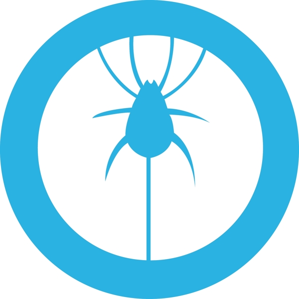 蓝色设计昆虫图标