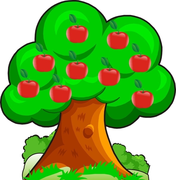 卡通苹果树图片
