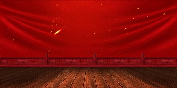 红色大气新年活动展板背景模板