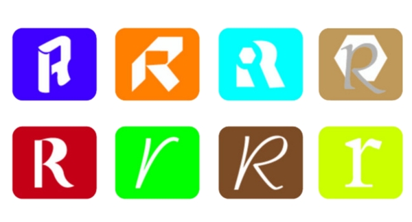 注册商标R元素创意字母素材图案装饰集合