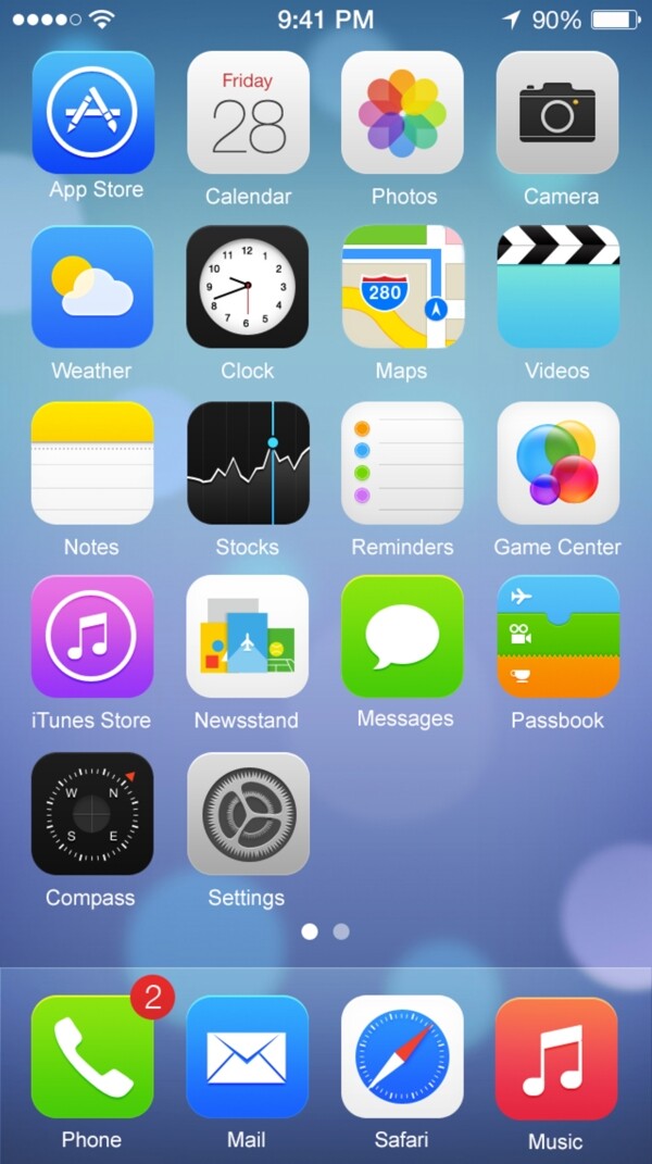 绘制iOS7操作系统手机界面
