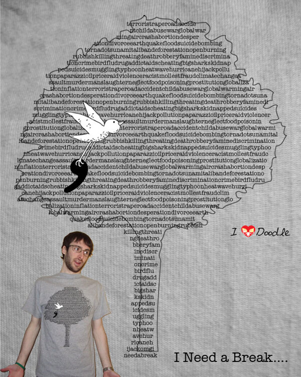 位图插画抽象大树小鸟免费素材