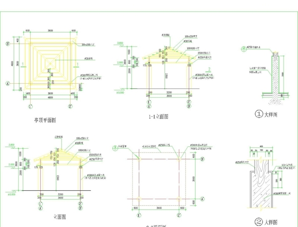 圆亭方案CAD图例图片