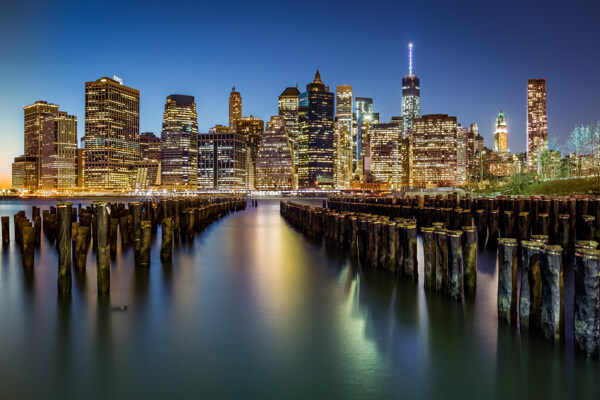 美丽曼哈顿夜景图片